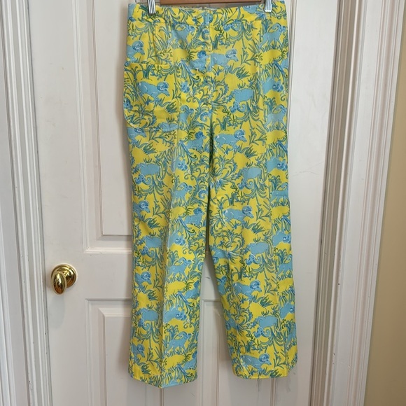 Lilly Pulitzer vintage Yellow and Blue pants. They are rare - Picture 5 of 14